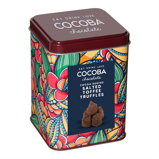 Cocoba Cocoa Dusted Salted Toffee Truffles in Gift Tin