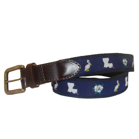 Navy Louisiana Club Belt