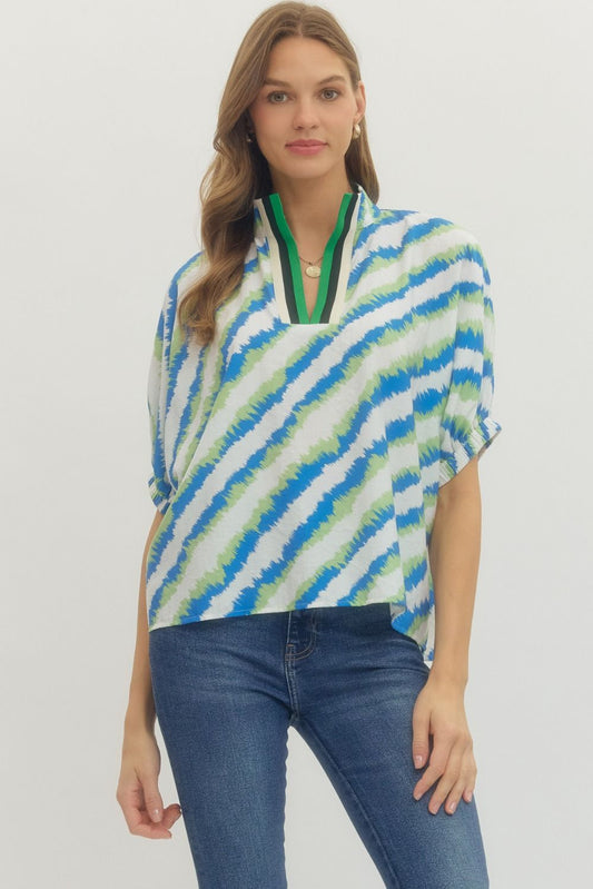 Multicolor Dolman Sleeve Top