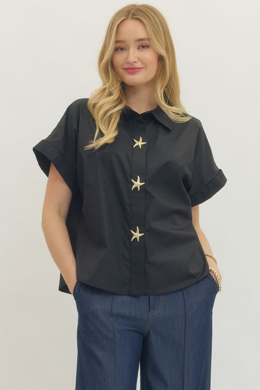 Starfish Button Top