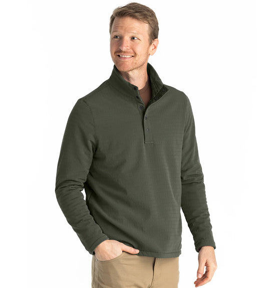 Gridback Fleece Snap Pullover