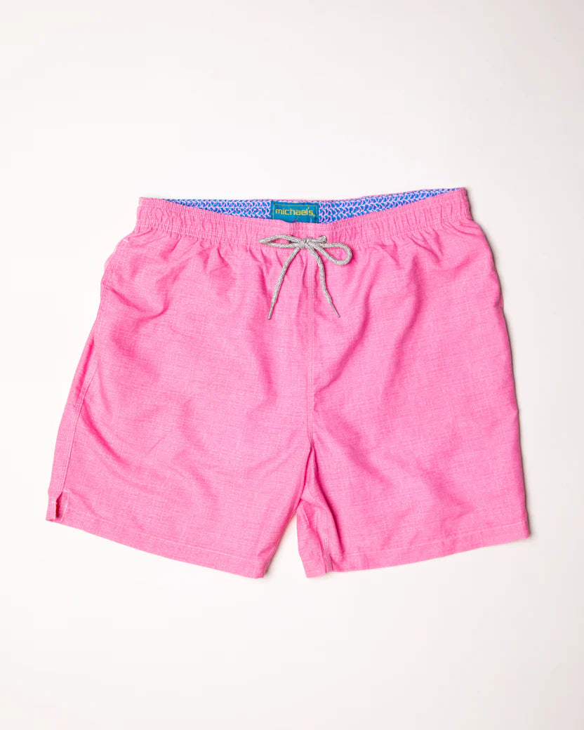 Coral Linen Swim Trunk