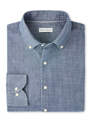 Devonport Chambray Cotton-Stretch Sport Shirt