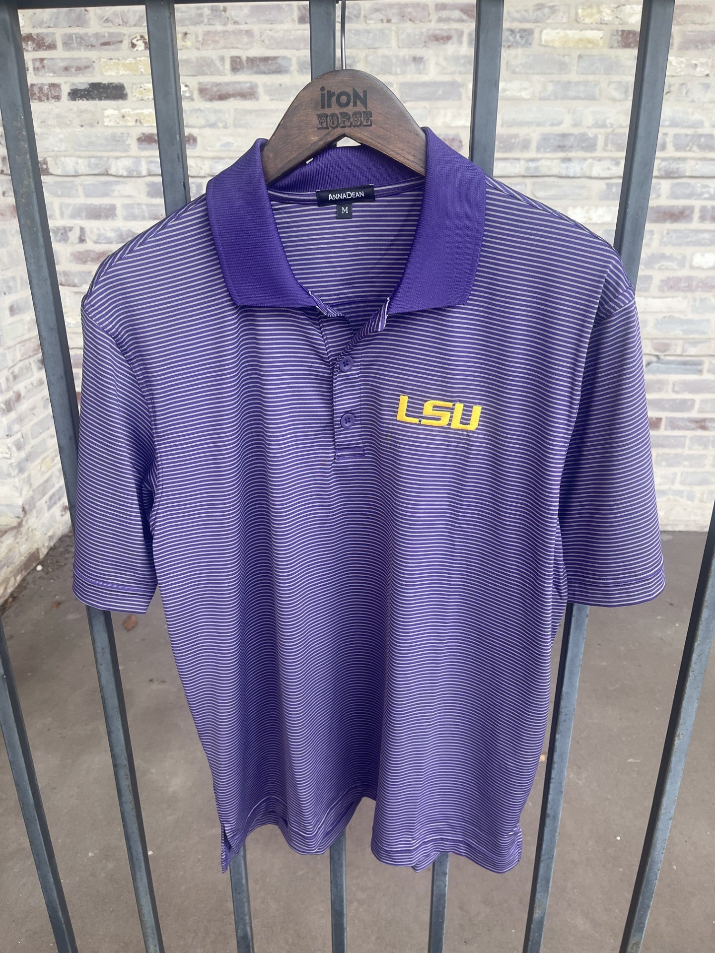 LSU Tonal Stripe Polo