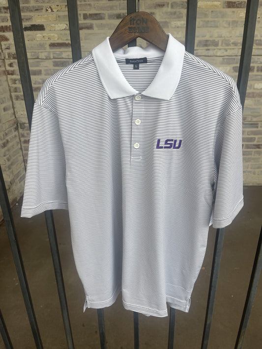 LSU Stripe Polo